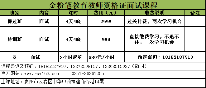 教资证面试课程